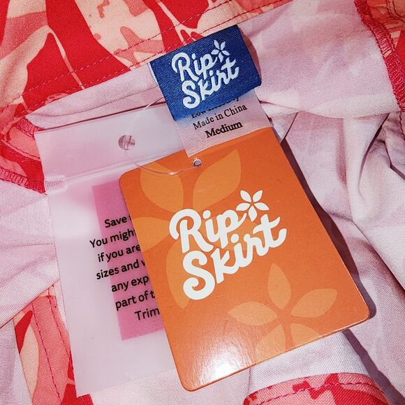 RIPSKIRT HAWAII NWT! Sz M Length 2 "Little Leg" Floral Pink Vacation Wrap Skirt - Picture 4 of 7